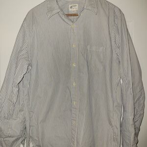 J.Crew Men’s Blue & Yellow Pinstripe Button Down Shirt Large